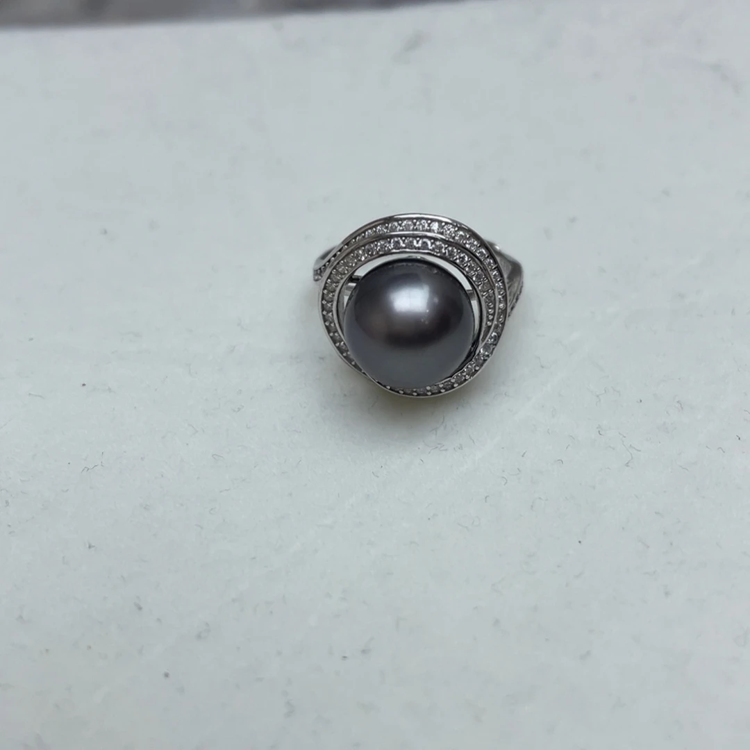 银S925镶嵌海水珍珠戒指
