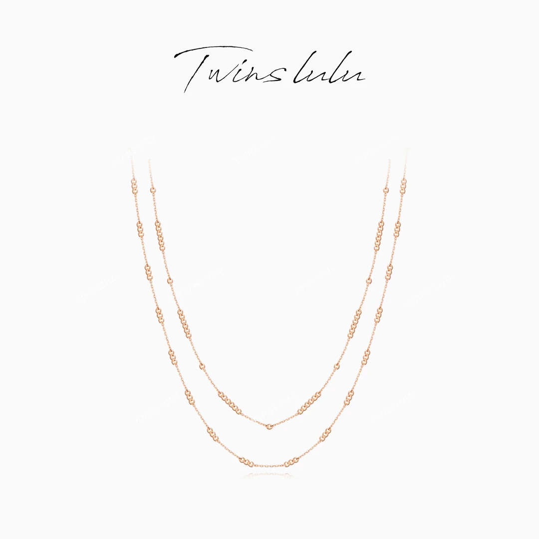 TWINS LULU 925银 镀K金 轻奢双层珠珠项链首饰女款TSJ9565