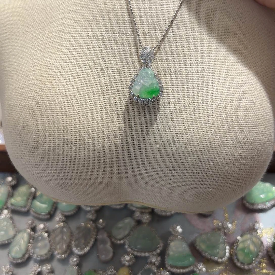 良***霄翡翠银S925镶嵌吊坠(不含链)