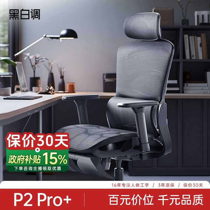 【国补15%】黑白调P2Pro+家用座椅电脑躺椅午睡家用