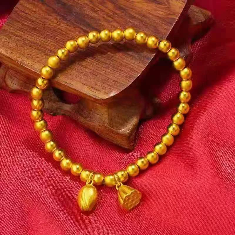 合金手链 （两世欢莲蓬手链）磨砂古法传承百搭轻奢