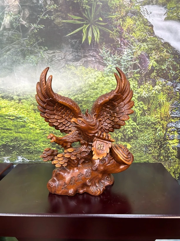 大展鸿图中号老鹰长30高35办公室前台工艺品摆件