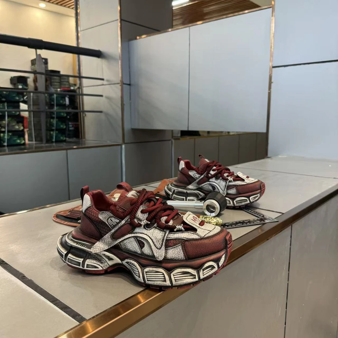 休闲冬季老爹鞋潮鞋系带增高做旧运动鞋时尚休闲鞋鞋子男款厚底