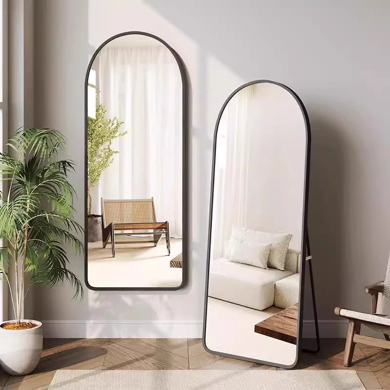 拱形全身穿衣镜家用贴墙挂墙免打孔可挂可立墙面壁挂大尺寸试衣镜