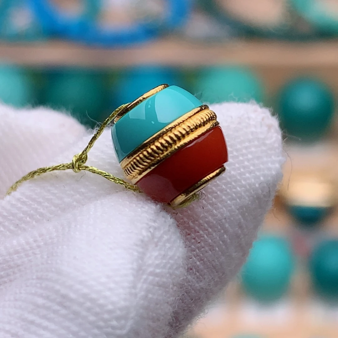 18K金镶嵌绿松石珠宝奇石8