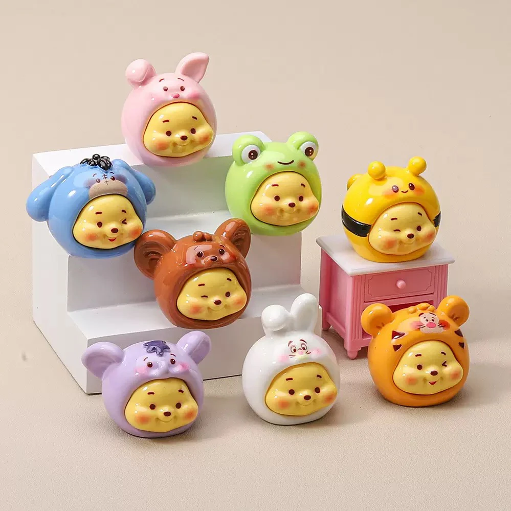 【许愿+对碰+九宫格】卡通动物维尼熊萌粒diy饰品树脂车载桌面摆件