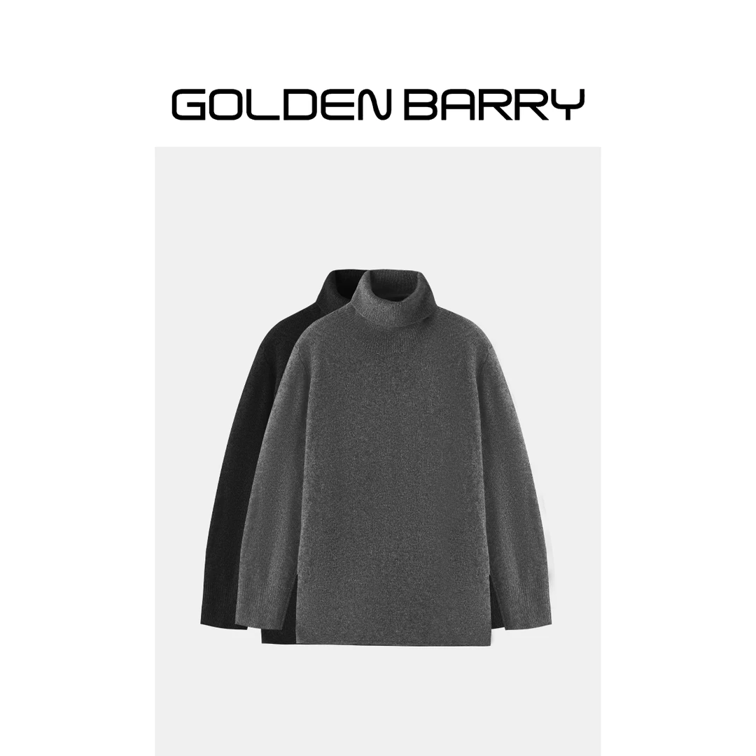 GOLDENBARRY简约高领羊绒混纺保暖毛衣243084