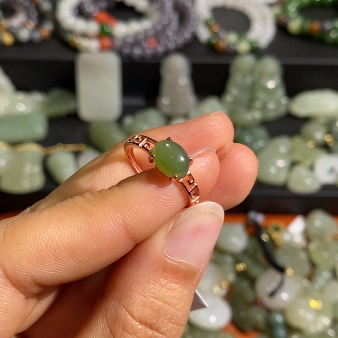 和田玉（碧玉）银S925镶嵌颈饰