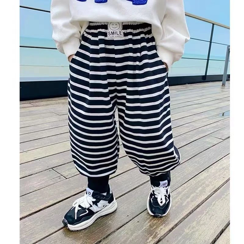 G129韩版条纹儿童卫裤