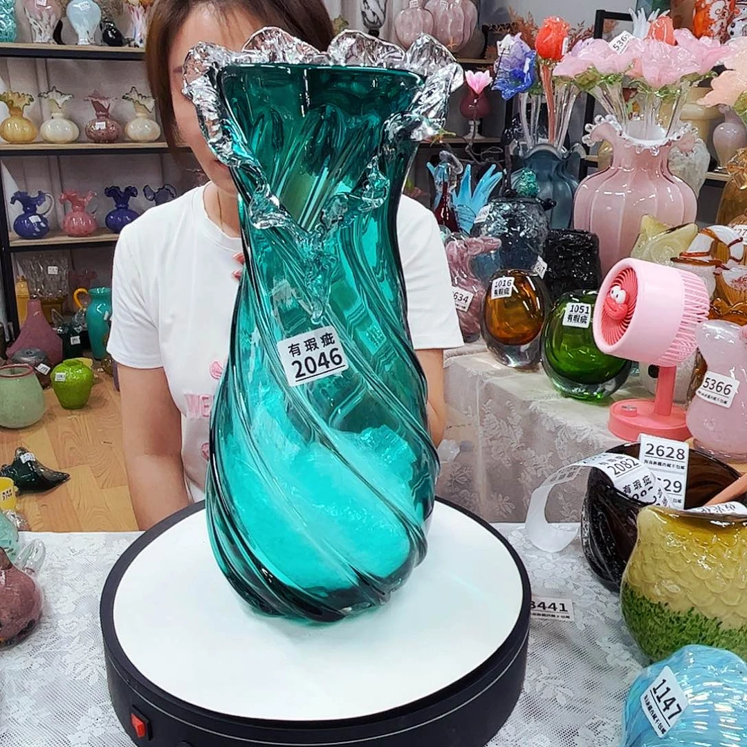 2046微瑕 家悦琉璃花瓶摆件