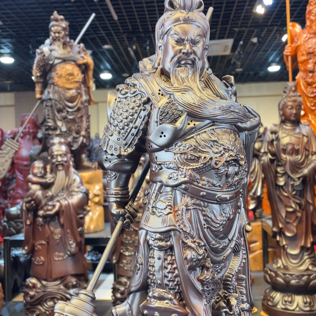风车木（黑檀木）六十高关二爷黑檀木