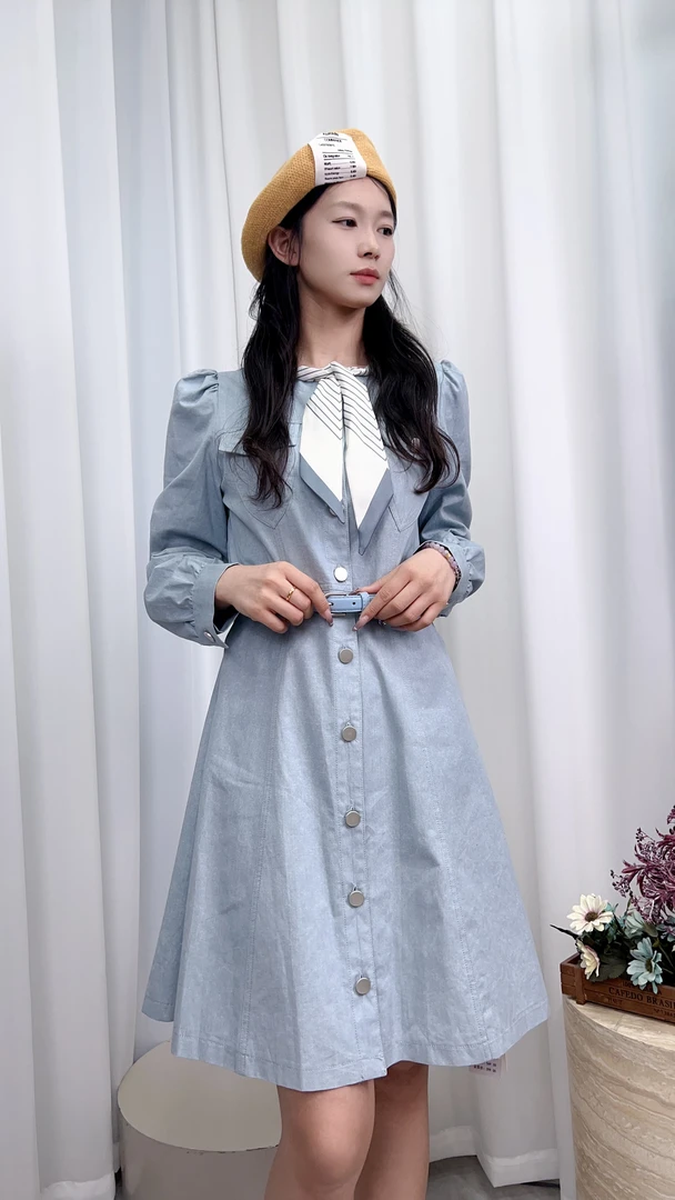 倾涩QINGSE/时尚休闲/72518201/长袖/裙子/显瘦/气质/春季/收腰