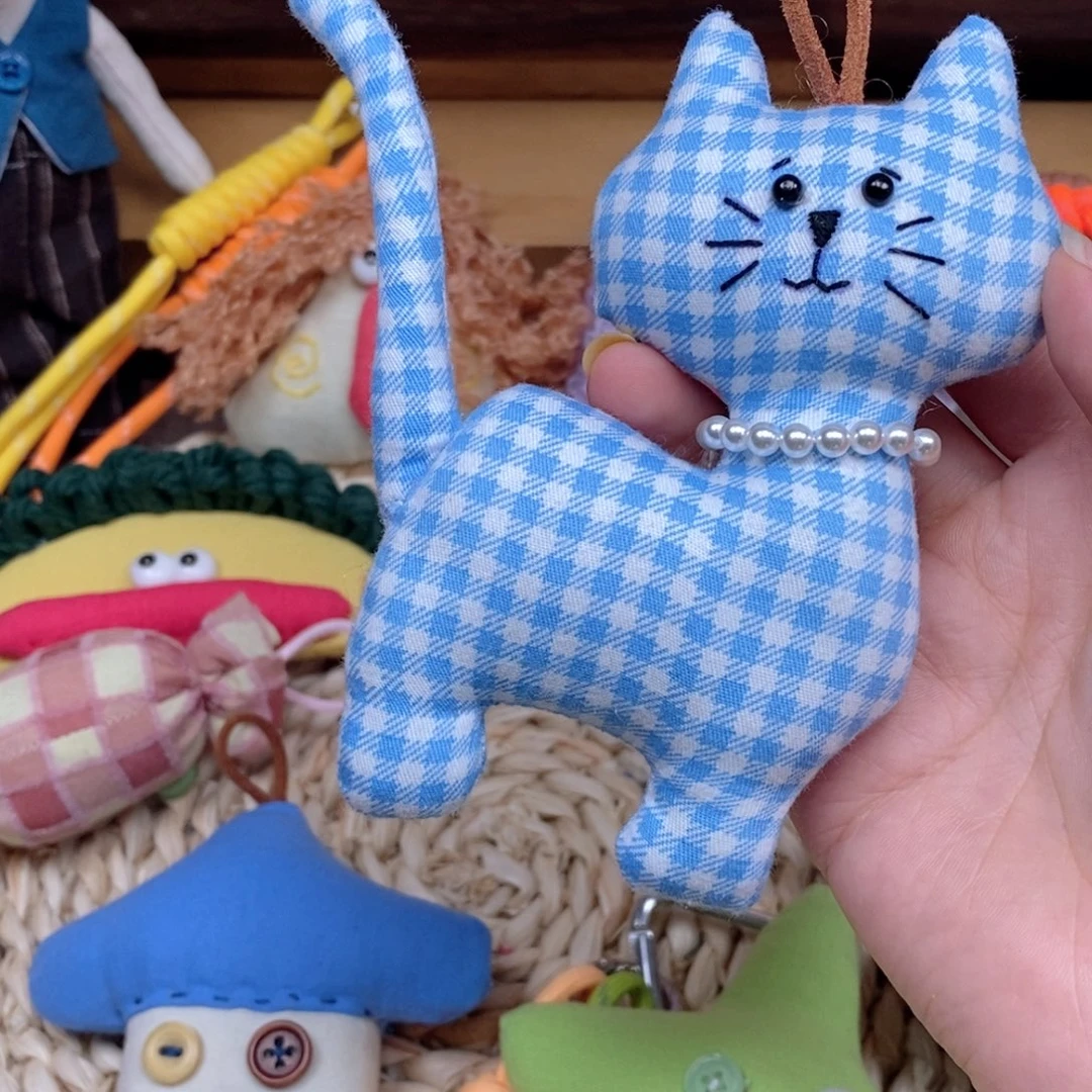 手作挂件小猫蓝色