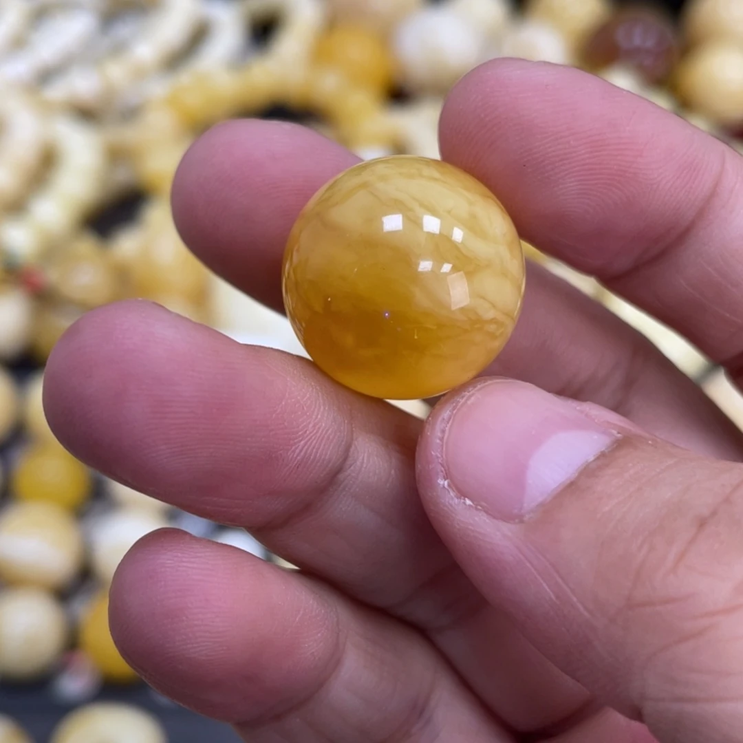 未镶嵌琥珀珠宝奇石19.7mm瑕 虎皮