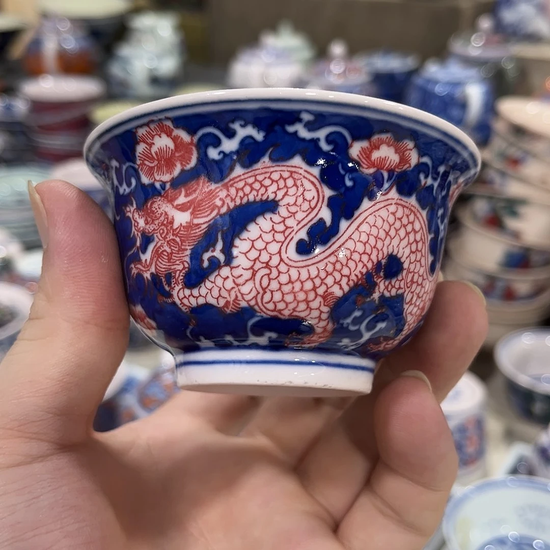 摆件//////景德镇陶瓷杯子。红。