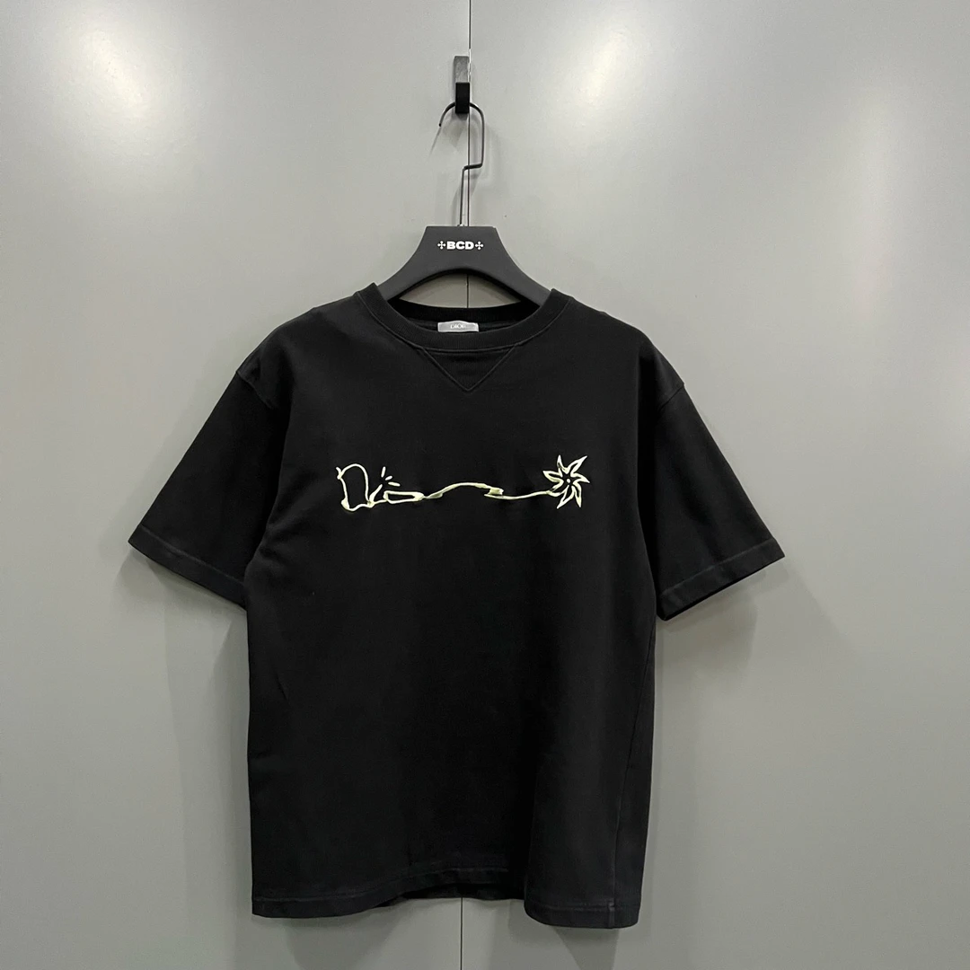 95新 DIOR/迪奥 黑色刺绣logo短袖 XS码/8100/