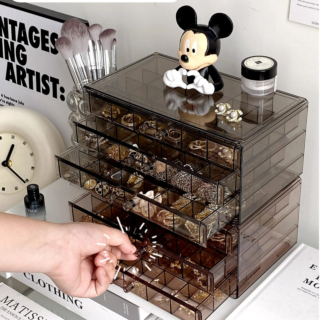 首饰收纳盒饰品耳环项链耳钉耳饰防氧化2025新款抽屉式亚克力盒子