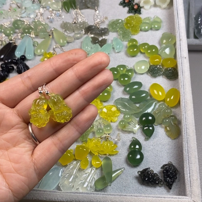 【闪购商品】未镶嵌蛇纹石玉挂件耳饰耳环项链