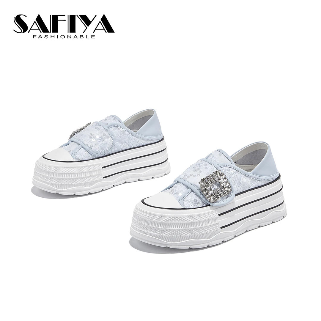 索菲娅Safiya2025夏季新款厚底透气百搭时尚休闲鞋女 SFD1111D60