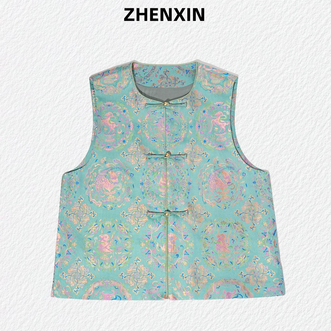 【十二生肖全家福】钱小萍正品马甲老宋锦新中式国风上衣春秋百搭