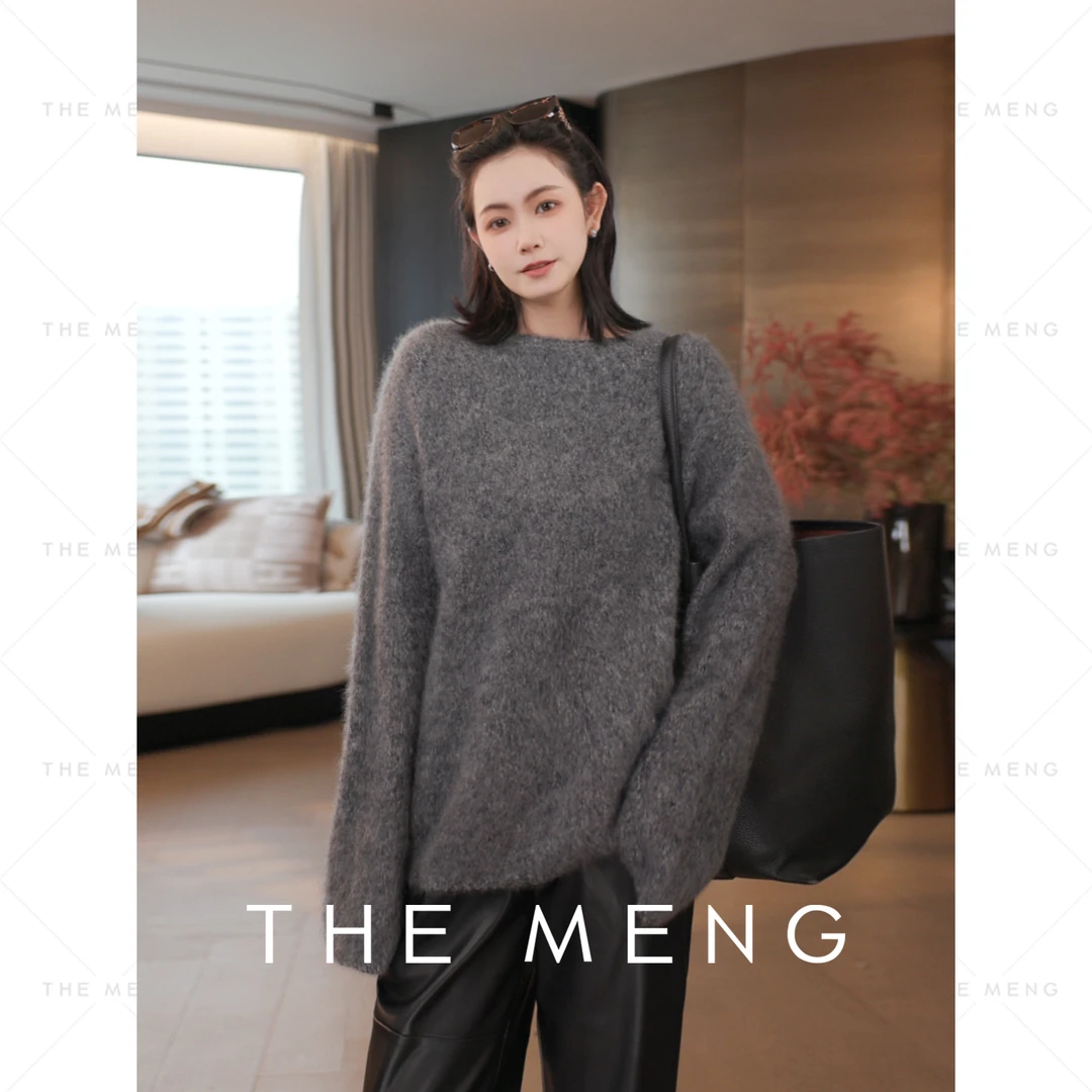 THE MENG【雪松】阿拉善山羊绒美丽诺羊毛打底毛针织衫#M253E1309