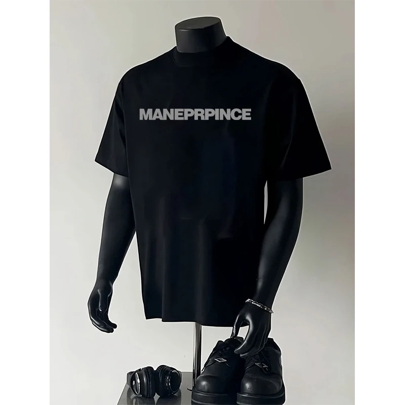 重磅纯棉短袖t恤男圆领宽松潮流ins字母夏季美式潮牌宽松男士半袖