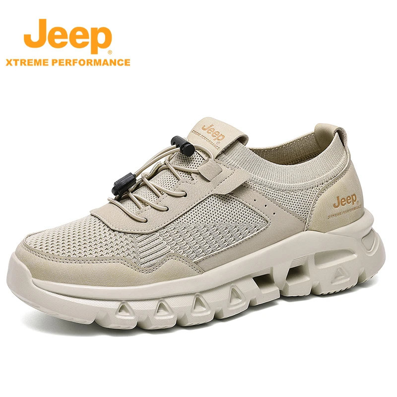 JEEP/吉普夏季新款户外休闲运动旅游轻便透气防滑耐磨增高徒步鞋