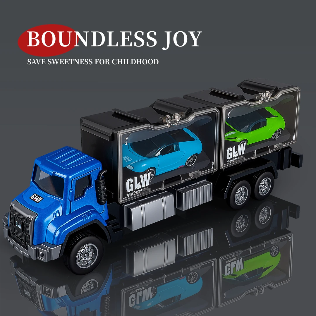 儿童玩具仿真集装箱模型货柜车小汽车合金运输车玩具男孩拖车礼物