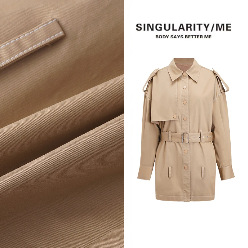 Singularity Me 2A 1305 美式复古系带廓形地素风衣外套