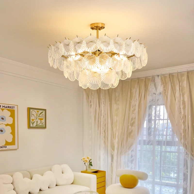 大观园法式轻奢大气灯具餐厅房间客厅灯网红水晶主卧家用吊灯413I