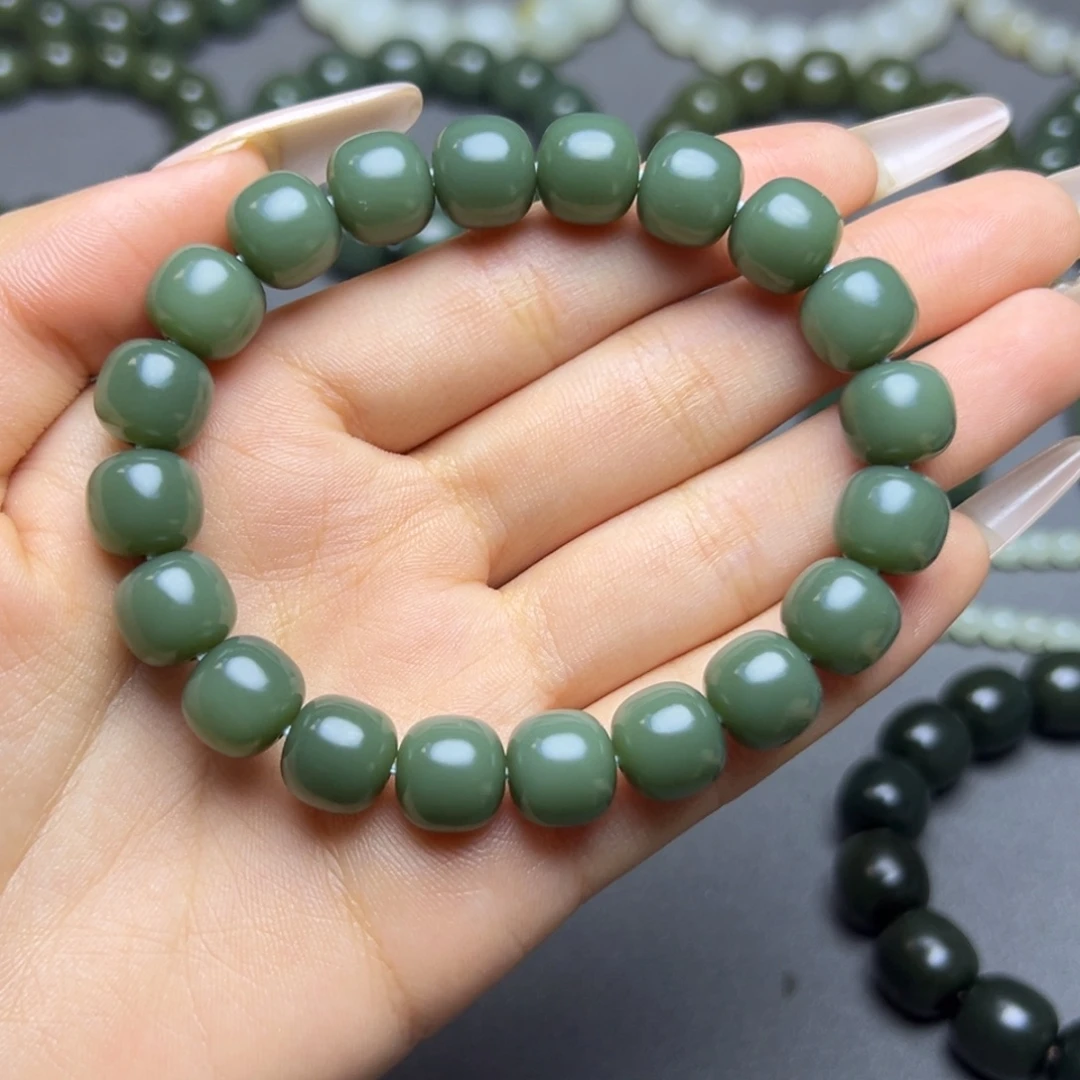 和田玉未镶嵌手串沙枣青蓝调11