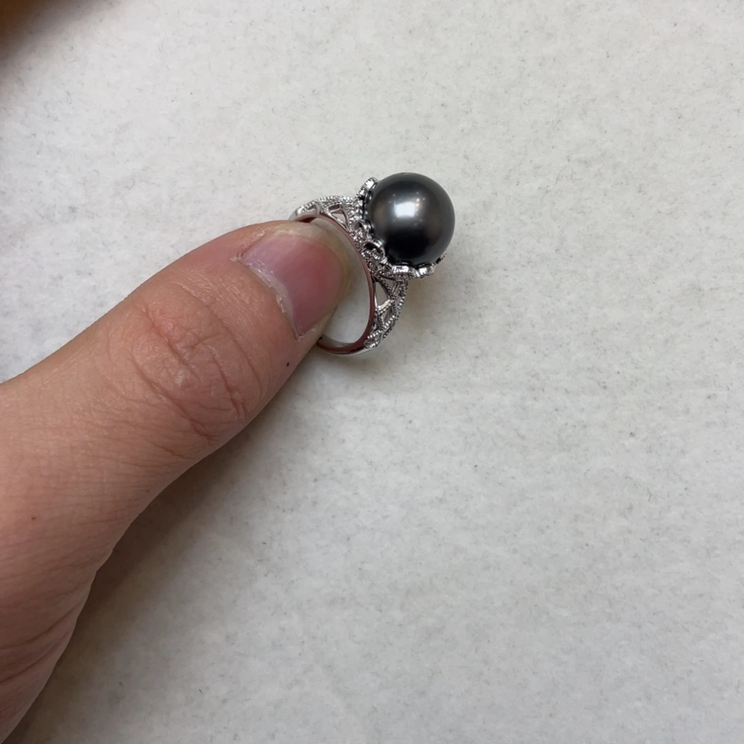 海水珍珠戒指银S925镶嵌