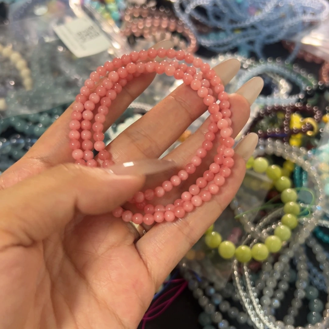 烟晶手链未镶嵌红纹石三圈
