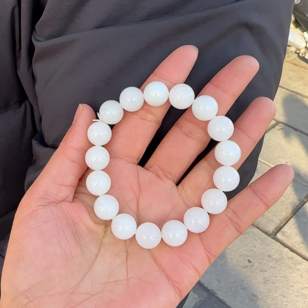 和田玉未镶嵌手链俄巴莎羊白白卡12