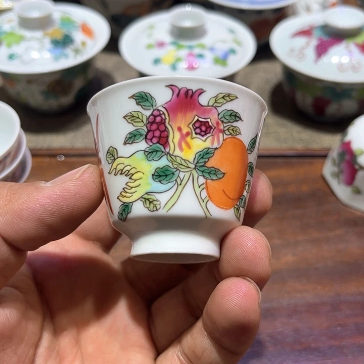 纯手绘精品盖碗杯