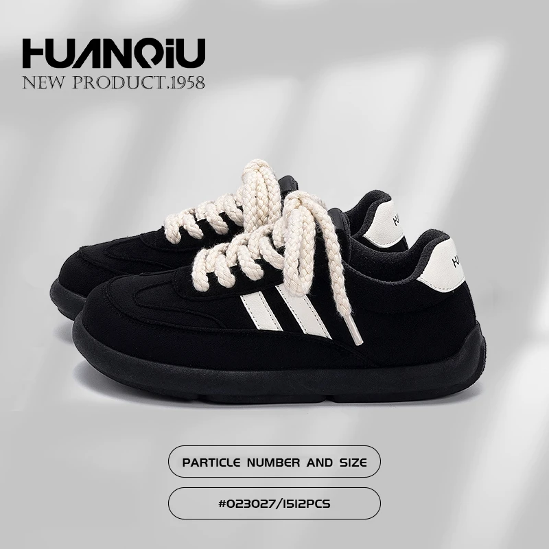 环球美式鞋子2025秋季新款皮面百搭女士休闲鞋潮流低帮德训鞋子女