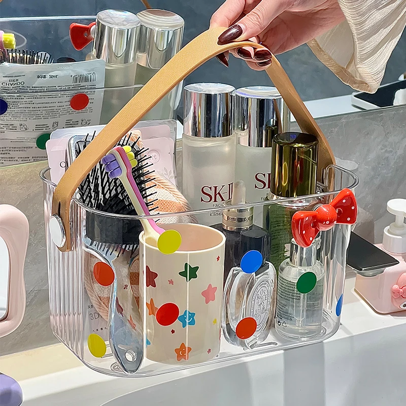 抢【包邮】浴室多巴胺洗澡篮家用宿舍卫生间大容量高颜值手提收纳筐