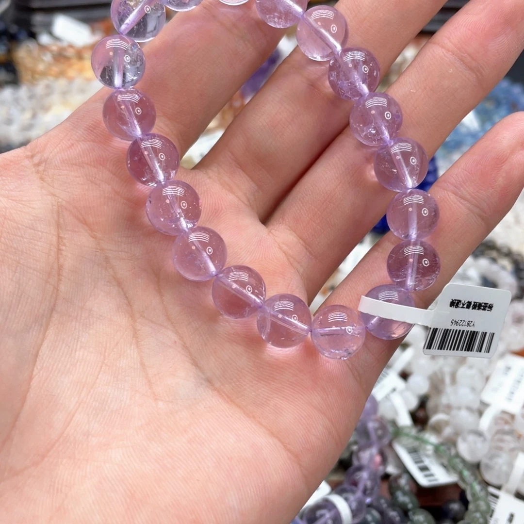 柚***团未镶嵌手串水晶薰衣草紫水晶10