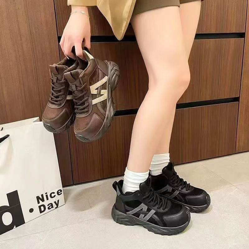 高帮休闲鞋厚底新款冬季爆款加绒棉鞋鞋子运动百搭时尚903