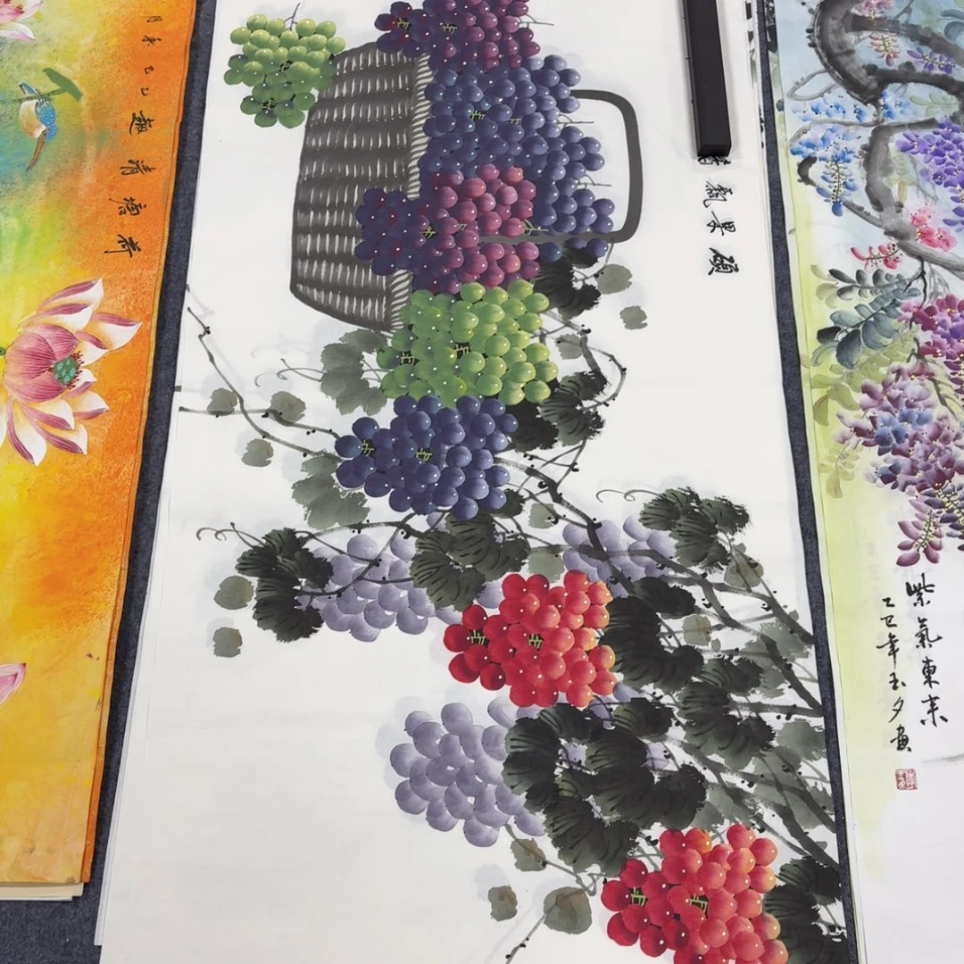 国画140×70手绘画画画