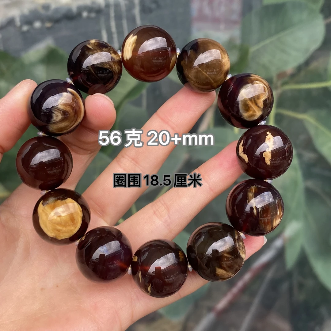 【小伊琥珀】56克紫罗兰飘黄蜡手串