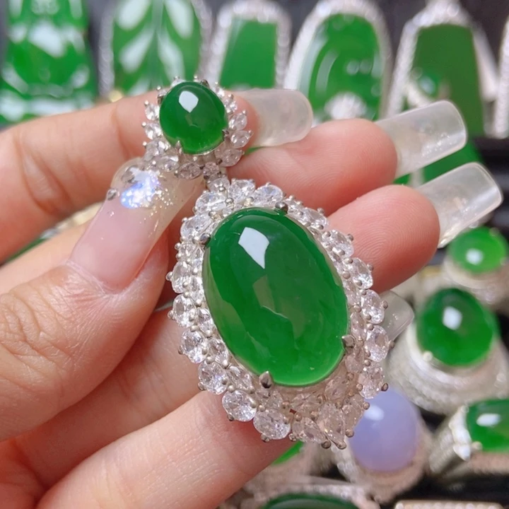 翡翠颈饰银S925镶嵌