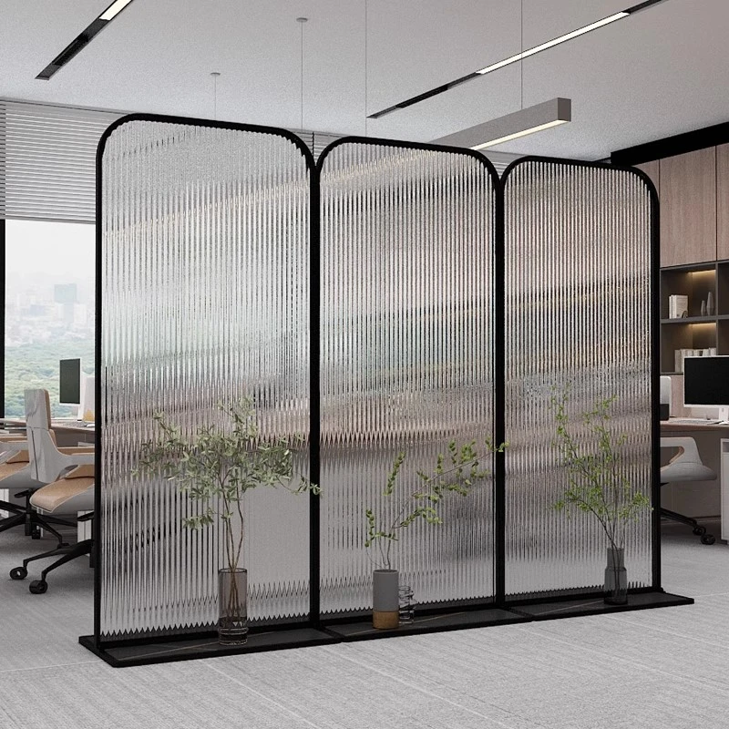 办公室屏风酒店玄关直播间背景墙挡板现代简约长虹玻璃隔断可移动