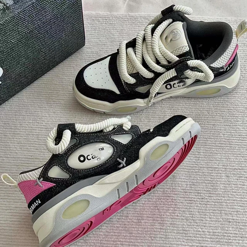 ocai大面包鞋复古老爹小白鞋国潮牌运动滑ins时尚运动复古国潮鞋