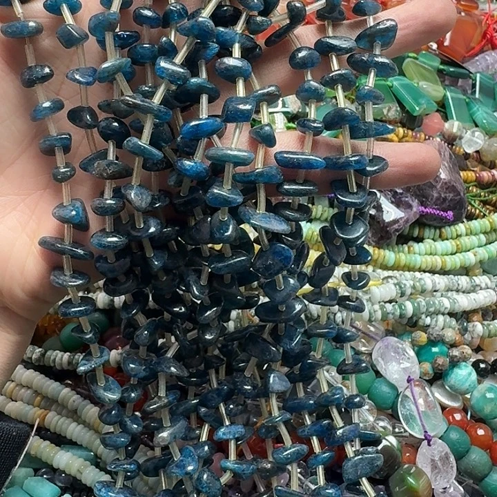 玛瑙/玉髓未镶嵌珠宝半成品一条8mm蓝麟灰