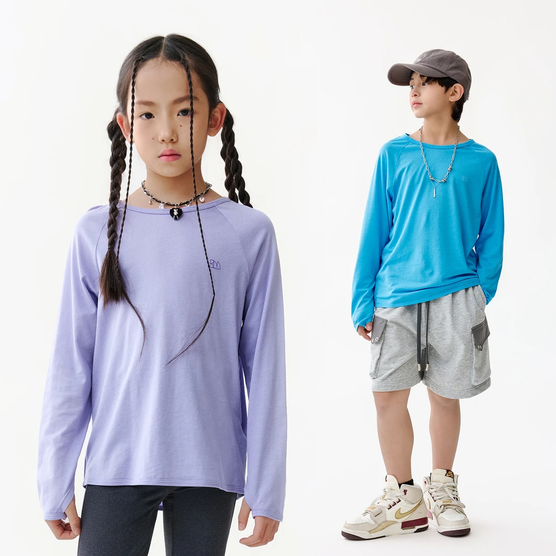 KALAM1LE【春日幻想】儿童春季百搭针织轻薄透气六色长袖T恤X2104A