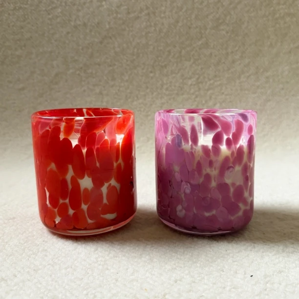 中号彩点手工琉璃杯香薰蜡烛
