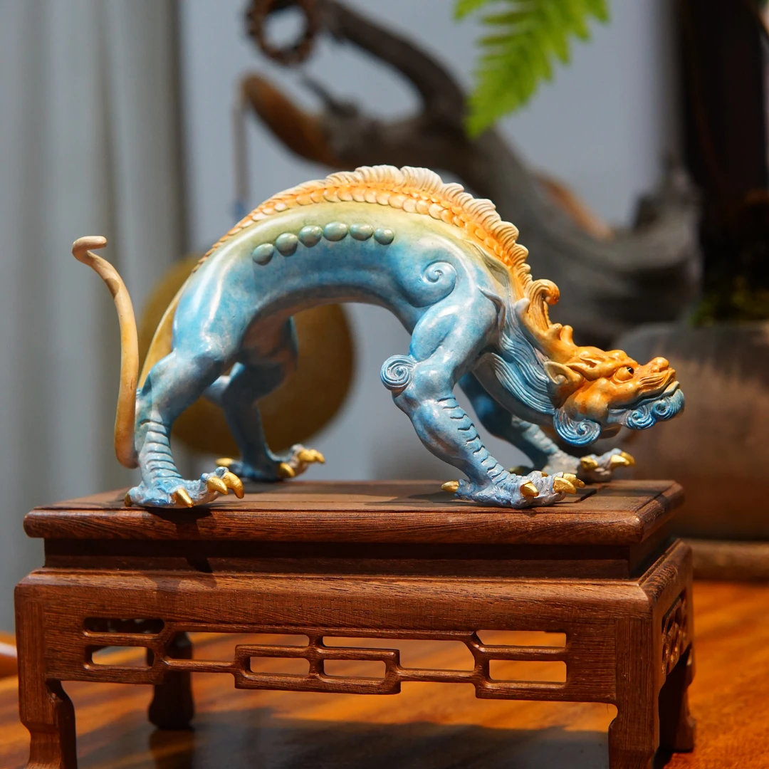 龙九子《老四蒲牢》家居饰品乔迁送礼佳品陶瓷创意工艺品手工中式