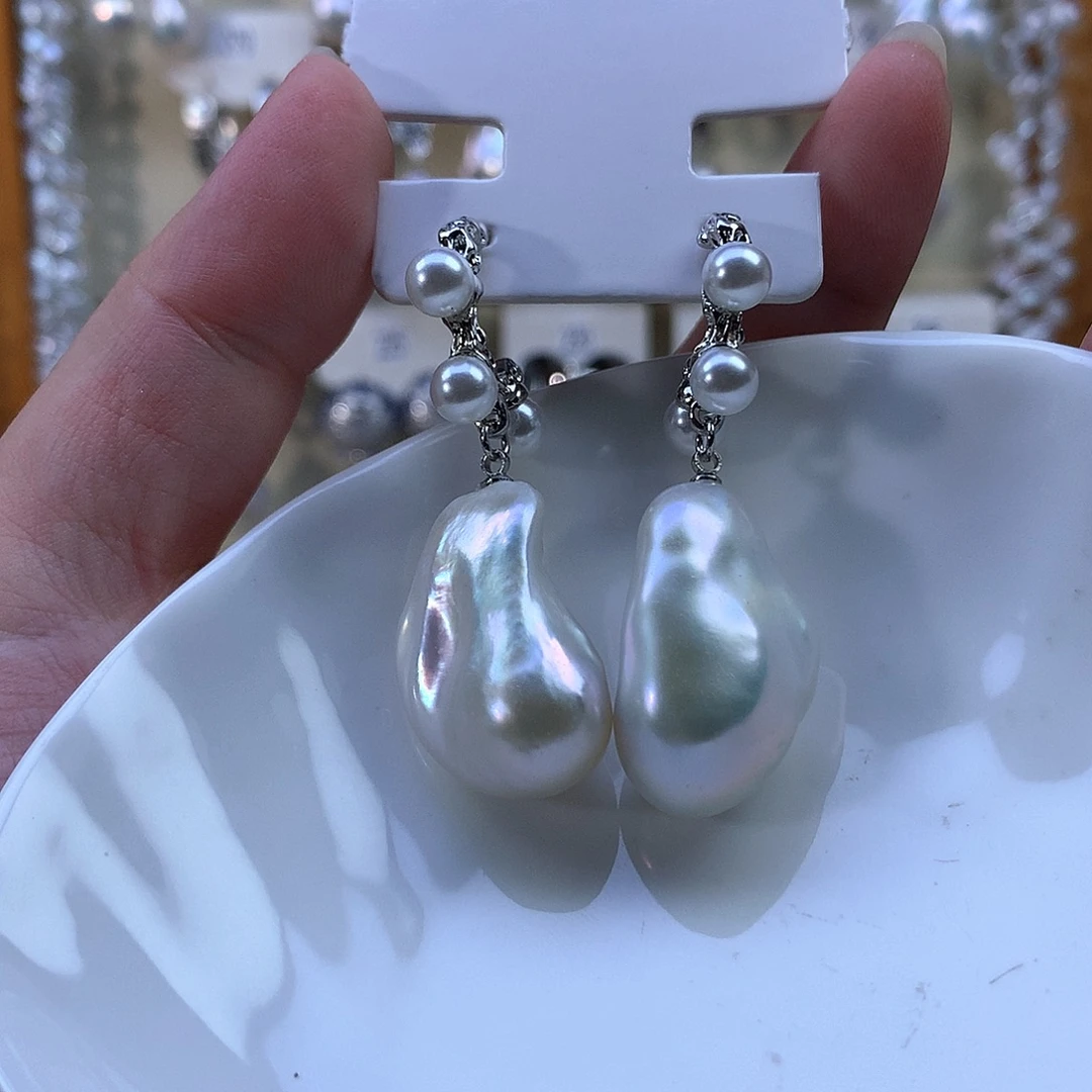 合金耳饰淡水珍珠特价3427