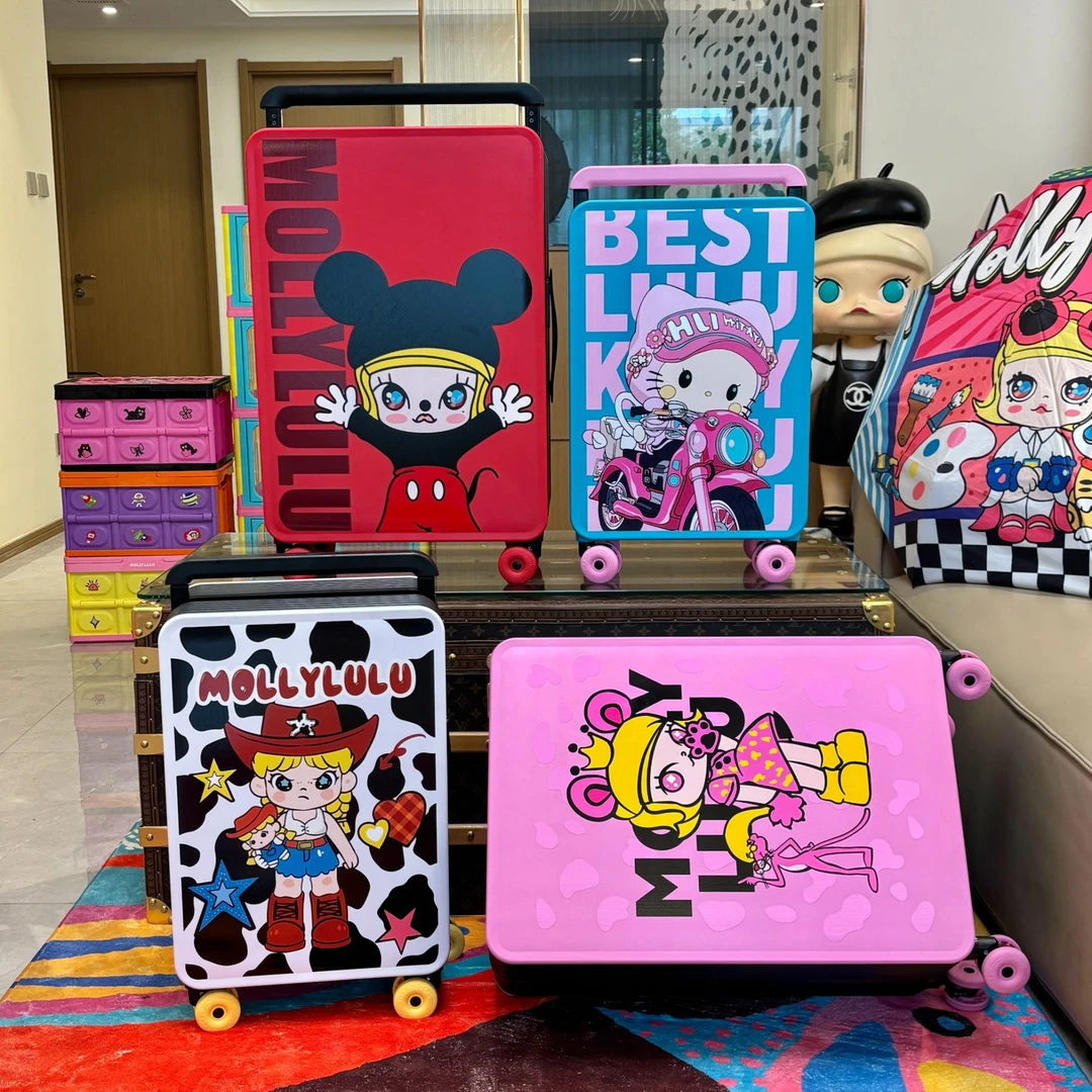 高颜值20寸24寸卡通行李箱锁扣款宽拉杆万向轮硬壳密码箱可充电
